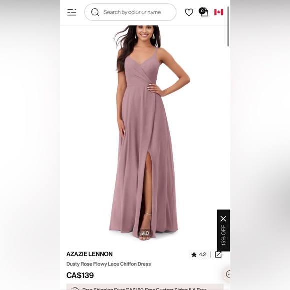 Azazie Lennon Bridesmaid Dress - Picture 1 of 5